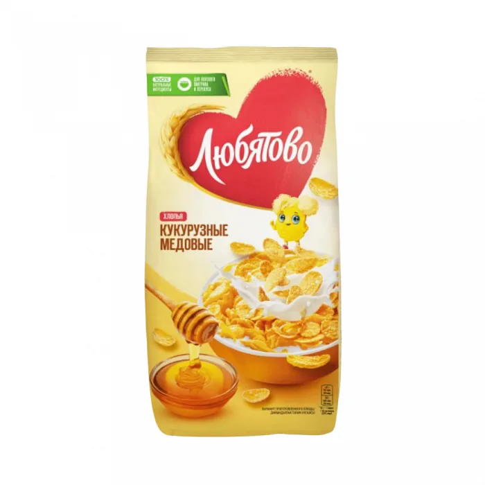 Хлопья Любятово Кукурузные медовые 250 г