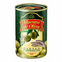 Оливки Маэстро де Олива с анчоусом 300 г