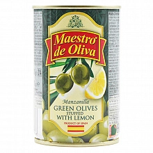 Оливки МAESTRO DE OLIVA с лимоном 300 г
