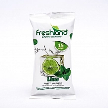 Салфетки FreshLand влажные гигиенические Лайм 15 шт