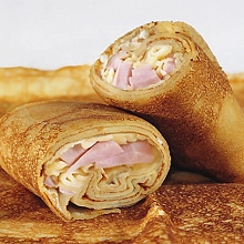 Блинчики С Пылу С Жару с ветчиной и сыром