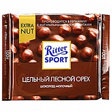 Шоколад Риттер Спорт молочный лесной орех 100 г