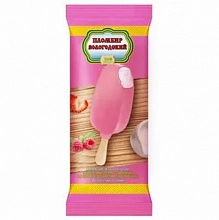 Мороженое Вологодский пломбир Эскимо клубничное в малиновой глазури 80 г