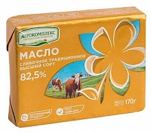 Масло Агрокомплекс сливочное Традиционное 82.5% 170 г
