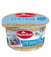 Сметана Вкуснотеево 15% стакан 150 г