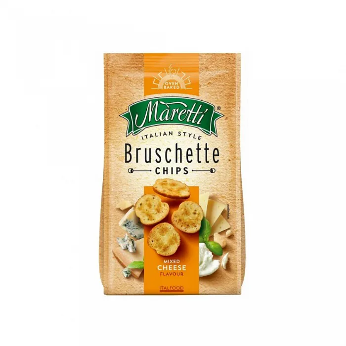 Печеные Maretti хлебные брускетти со вкусом Сырный микс 70 г