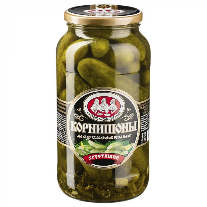 Корнишоны-мини Скатерть Самобранка хрустящие 370 г