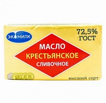 Масло Экомилк Крестьянское 72.5% 160 г