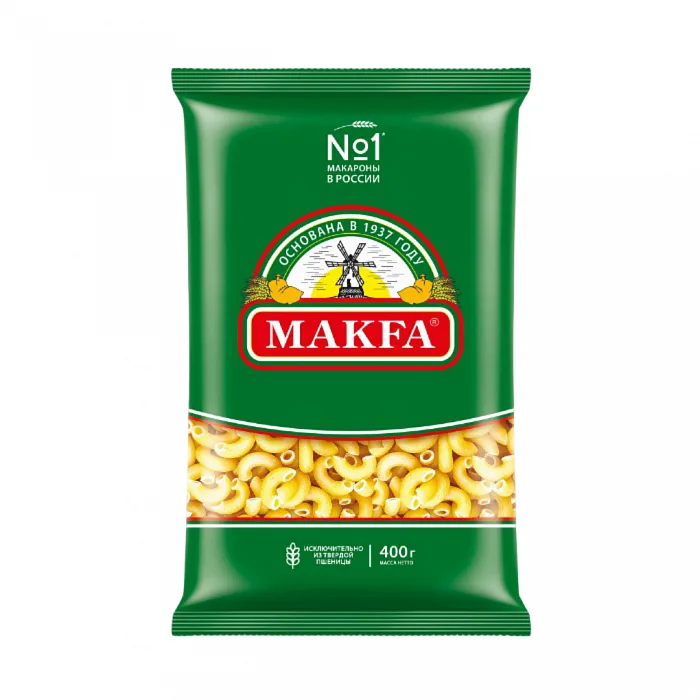 Макаронные изделия Макфа Рожки гладкие 400 г