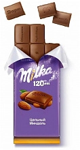 Шоколад молочный с цельным миндалем Милка 90 г