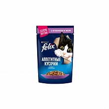 Корм влажный Феликс для кошек Аппетитные кусочки желе с ягненком 85 г