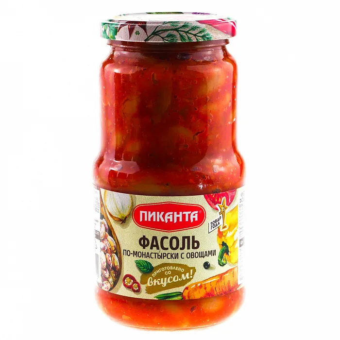 Фасоль Пиканта По-монастырски с овощами 470 г