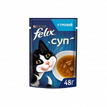 Корм влажный Felix Суп для взрослых кошек с треской 48 г