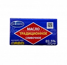 Масло Экомилк сливочное Традиционное 82.5% 160 г