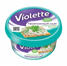 Сыр Виолетта творожный с зеленью 70% 140 г плавленный