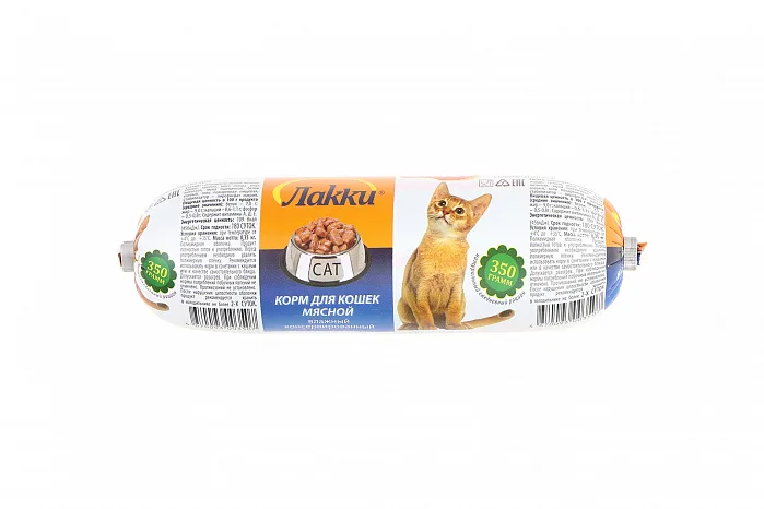 Корм влажный Лакки для кошек мясной 350 г