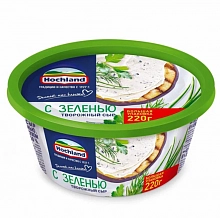 Сыр Hochland творожный с зеленью 60% 220 г плавленный