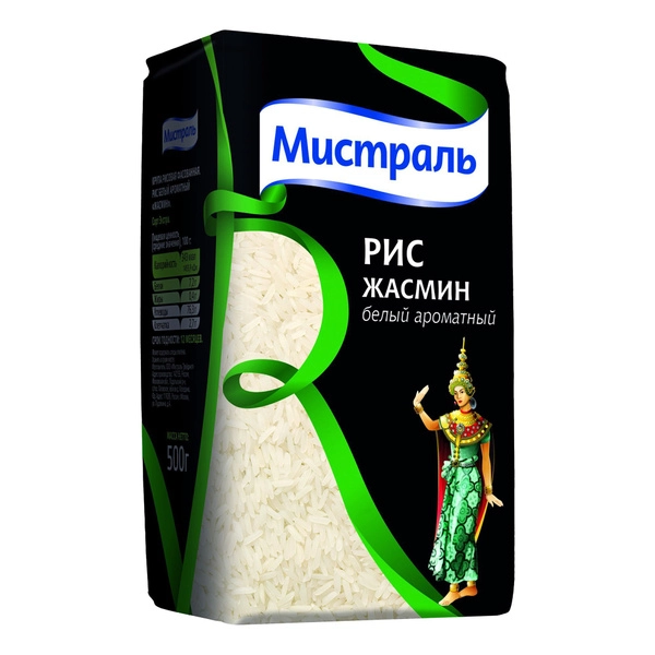 Крупа Мистраль Рис Жасмин белый ароматный 500 г