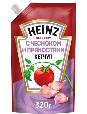 Кетчуп Хайнц с чесноком и пряностями 350 г