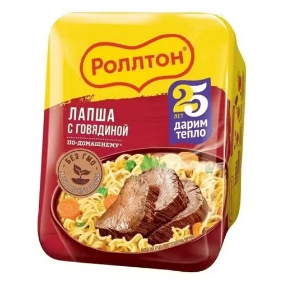 Лапша Роллтон с говядиной по-домашнему 90 г
