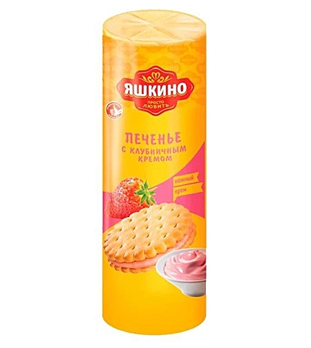 Печенье Яшкино с клубничным джемом 182 г